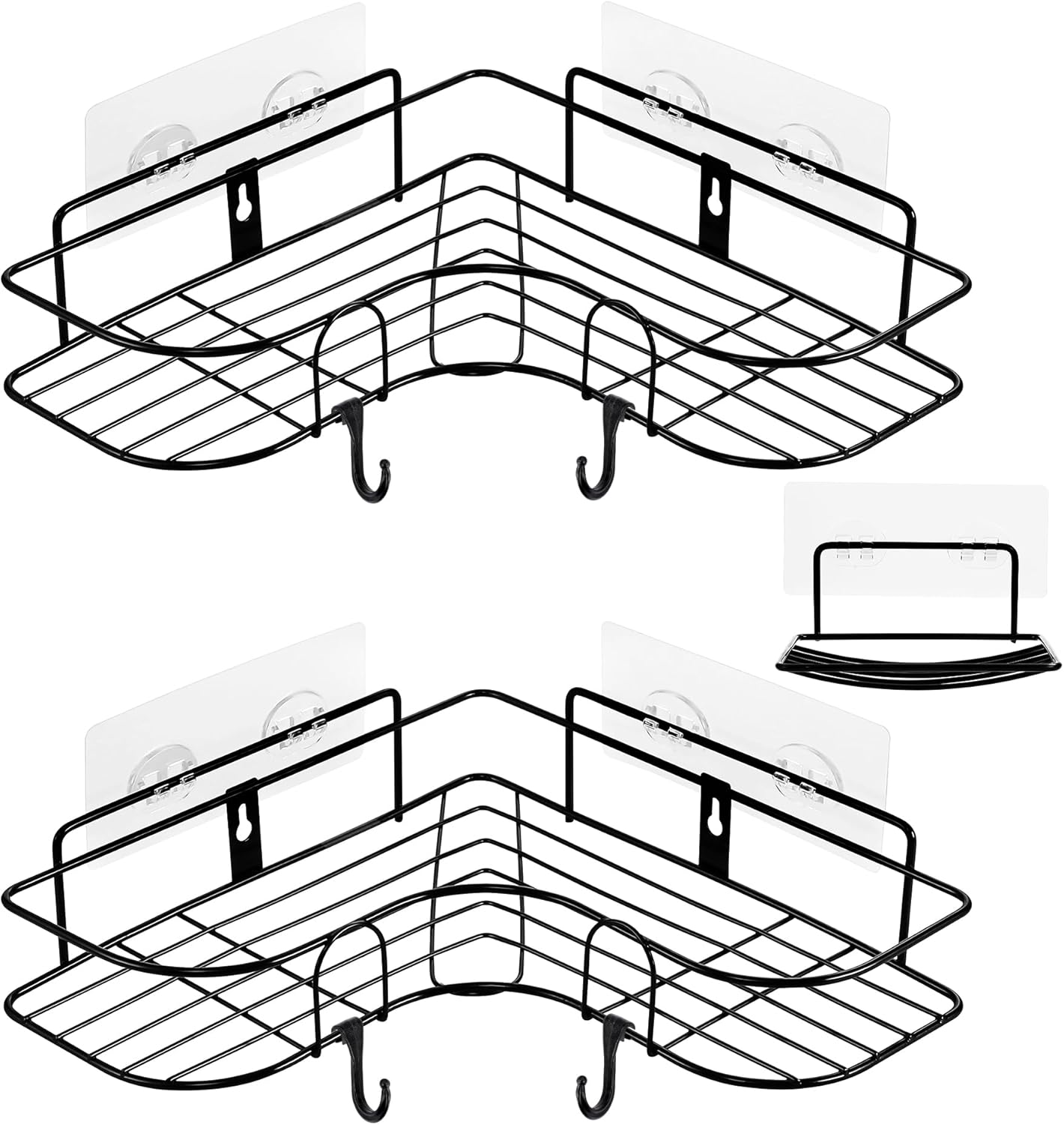 Albert Austin 2 Pack Corner Bathroom Shower Caddy Storage with Soap