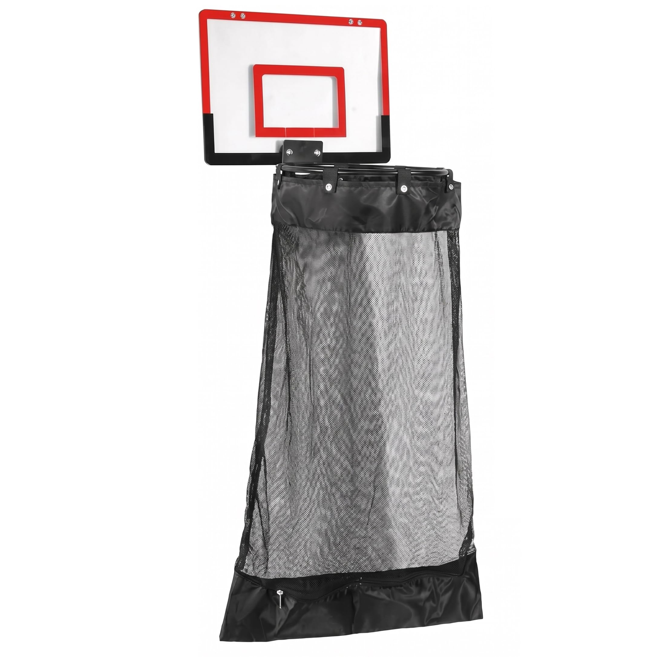 Ngbbby Basketball Hoop Laundry Basket, Hanging over the Door Laundry Hamper, No-Drill Fun Storage for Kids Room, Dorm Rooms, Red, Basketball Hamper