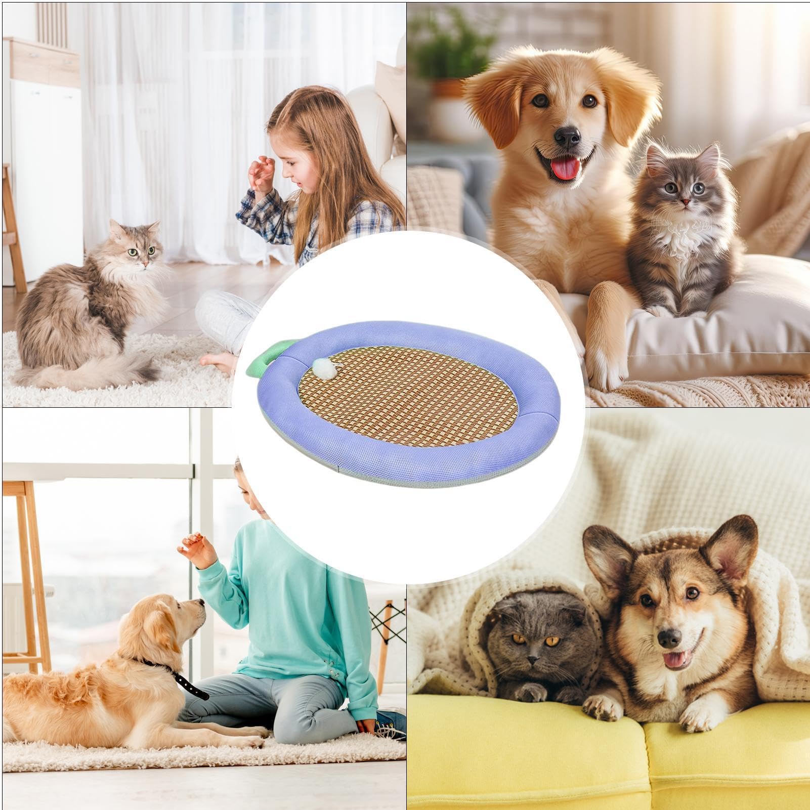 Tappeto rinfrescante per cani, per interni, lavabile, resistente | Materassino rinfrescante per cuccioli con cuscino freddo, per estate, interno ed esterno, medio cucciolo e gattino