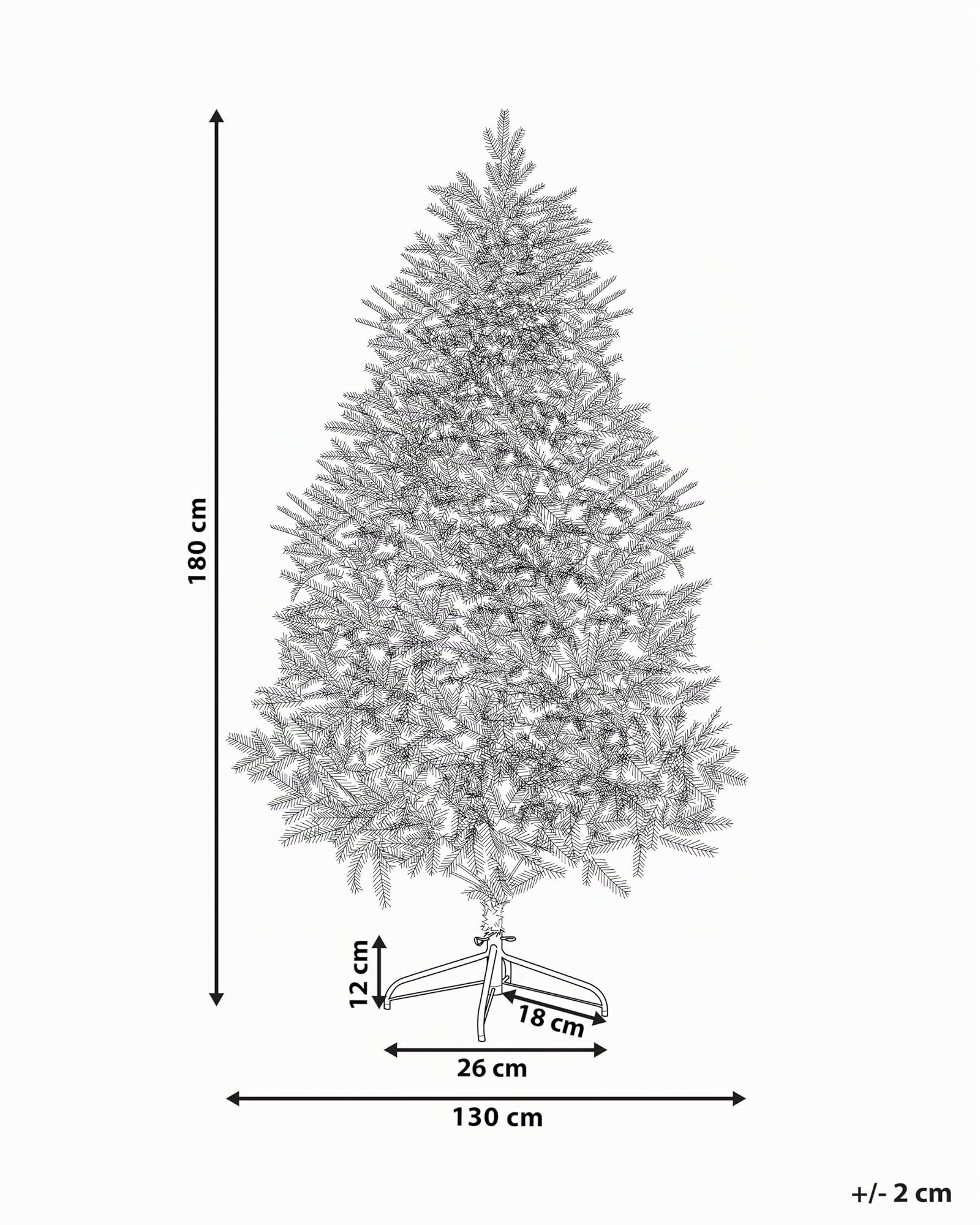 Sapin de Noël Artificiel Effet Neige 180 cm Aspect Naturel et Réaliste Parfait pour Tout Intérieur de Fêtes Beliani