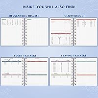 Vista 5 de Legend Budget Planner & Monthly Bill Organizer with Pockets – Home Finance & Expense Tracker – Notebook for Household Budgeting (Periwinkle)