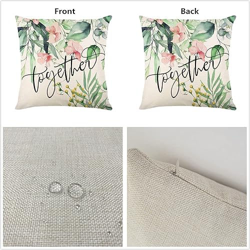 Miniatura 3 de Juego de 4 fundas de almohada coloridas de 12 x 12 pulgadas cuadradas de doble cara decorativas para el verano, almohadas impermeables para