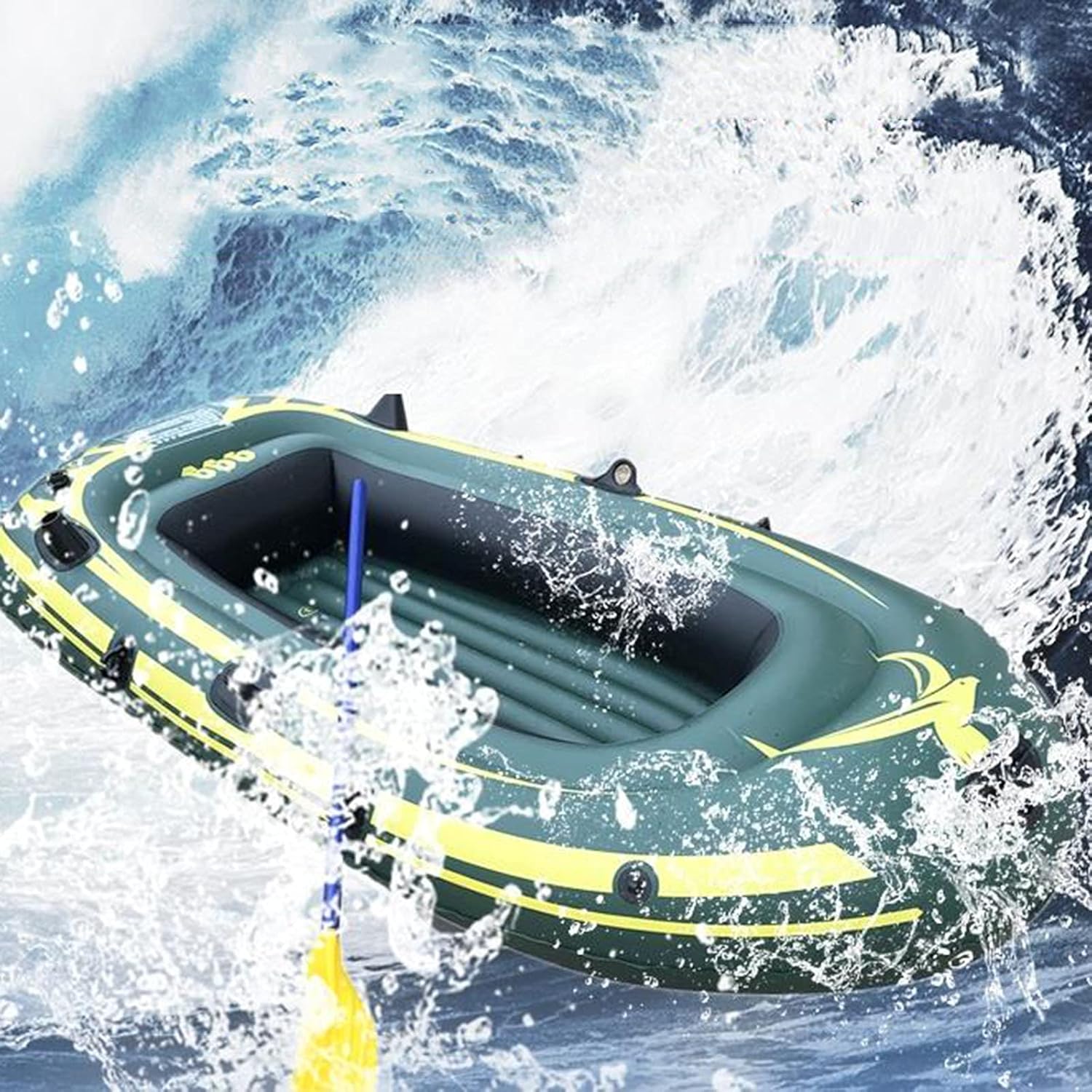 Inflatable Fishing Boats Adults 2/3/4 Person, Inflatable Boat Pool with Oars, Inflatable Rafts Boats, Fishing Dinghy
