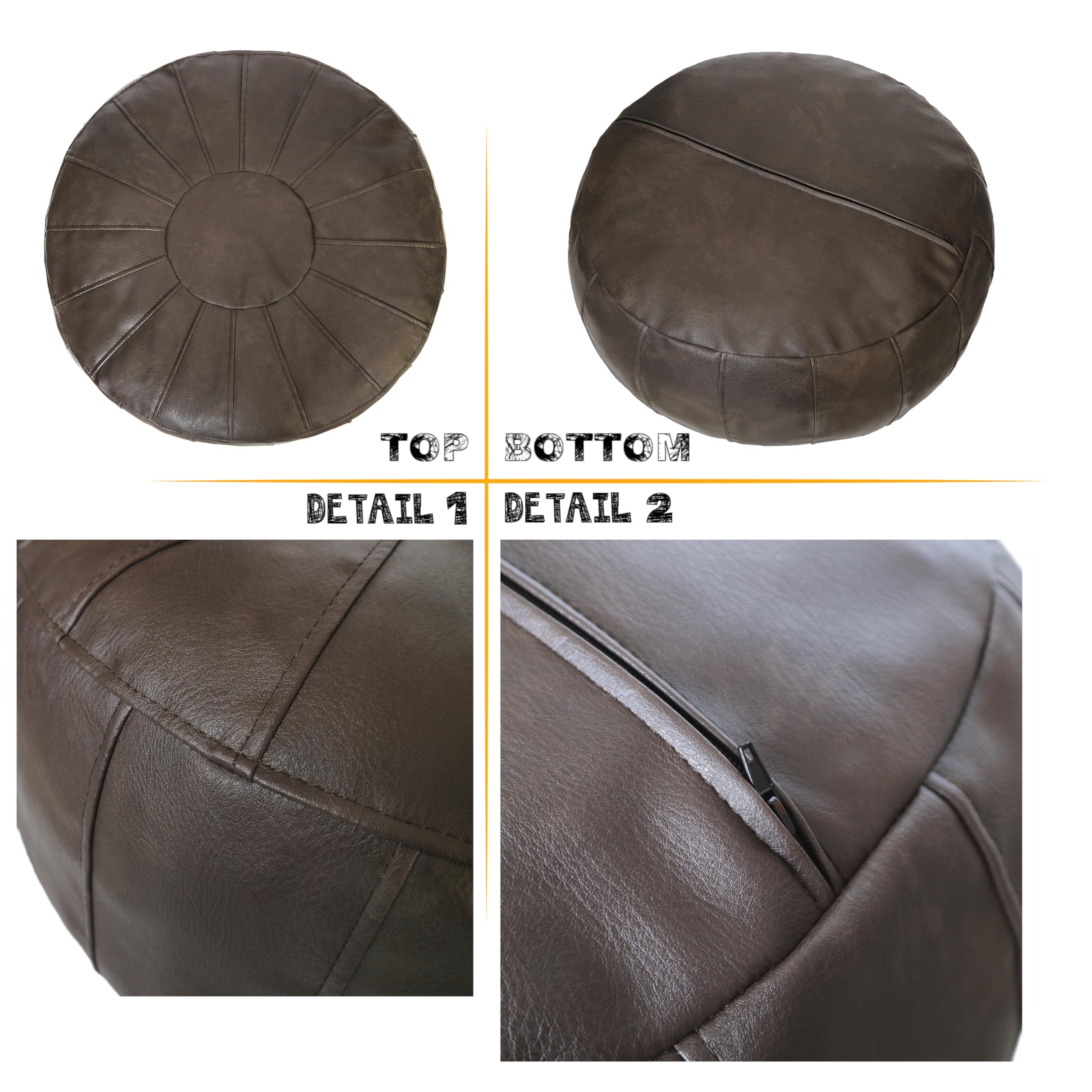 Poufs And Stools - Cotton Knitted Pouffe & Footstool Round Large Chunky Ottoman