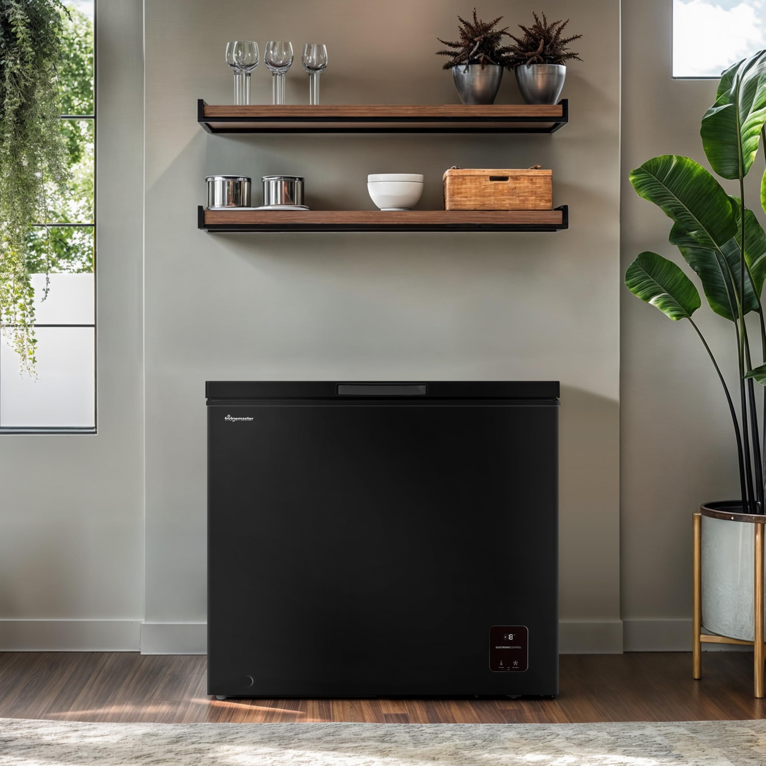 Fridgemaster MCF198EB 191L Chester Freezer 4 Star Freezer Rating - 55.7D x 89.1W x 85.3H cm Black with Recessed Handle - E Rated — view 13