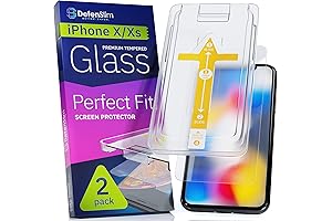 iPhone XS Screen Protector [2-Pack] - Tempered Glass | Easy Auto-Align Kit