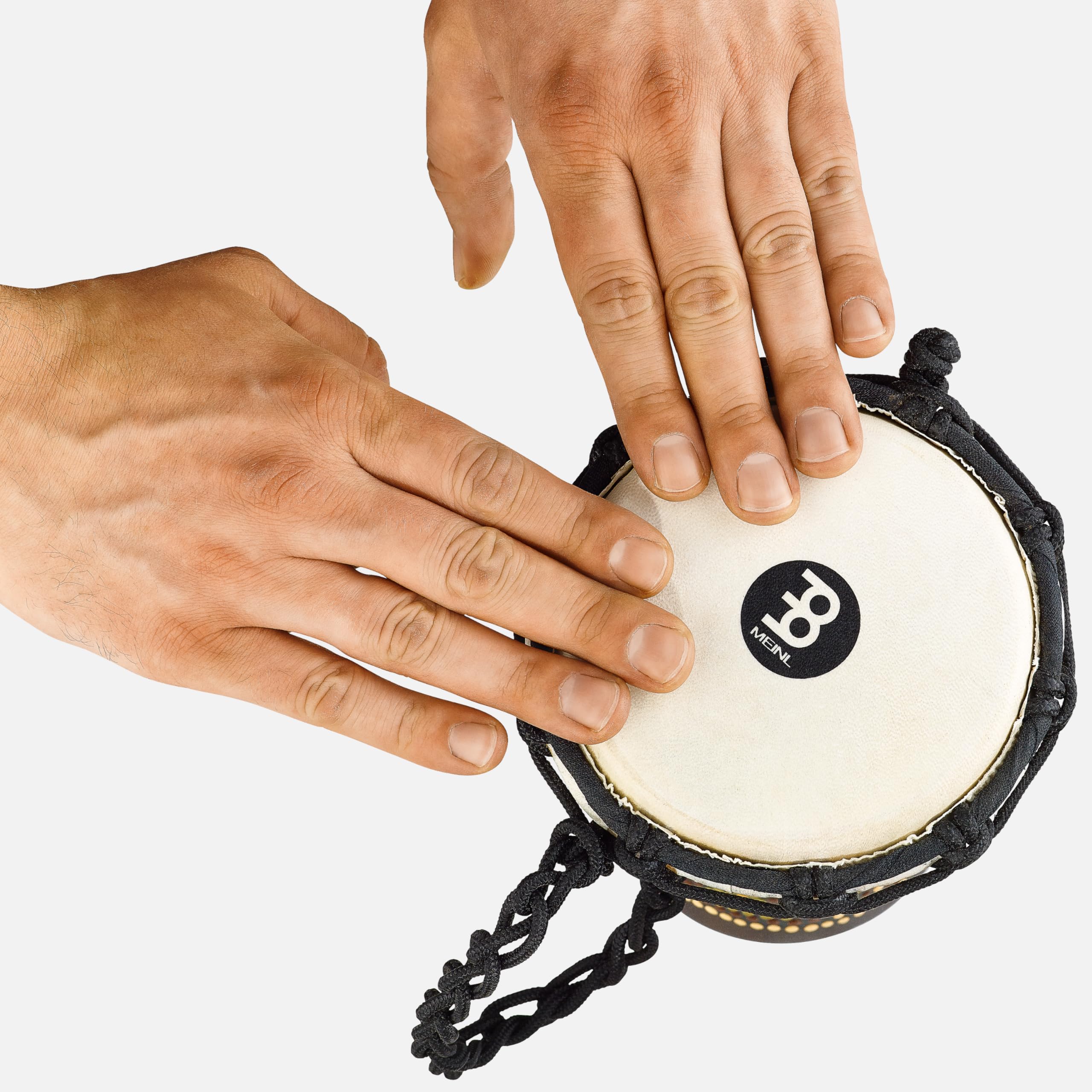 Meinl Percussion HDJ8-XXS Mini drewniana seria Djembe Headliner napięcie sznurka 11,4 cm (4,5 cala) średnica (Mini) Flower Design