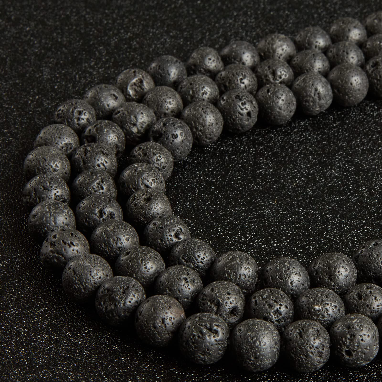 Amazon.co.jp: 10mm ブラック溶岩ビーズ 天然宝石ビーズ ラウンド  