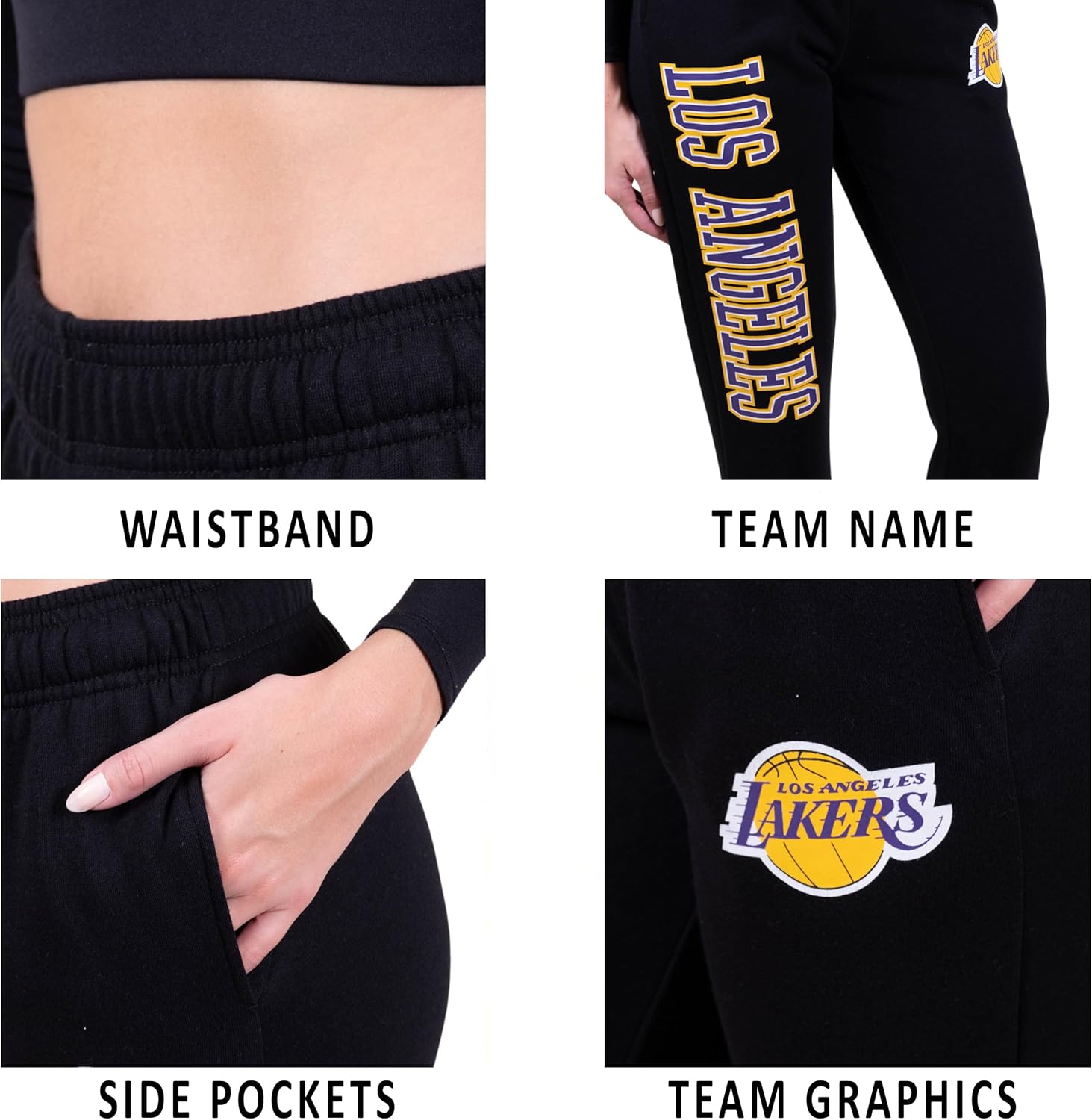 Ultra Game Women's NBA Official Super Soft Active Fleece Sweatpants Joggers - Image 4