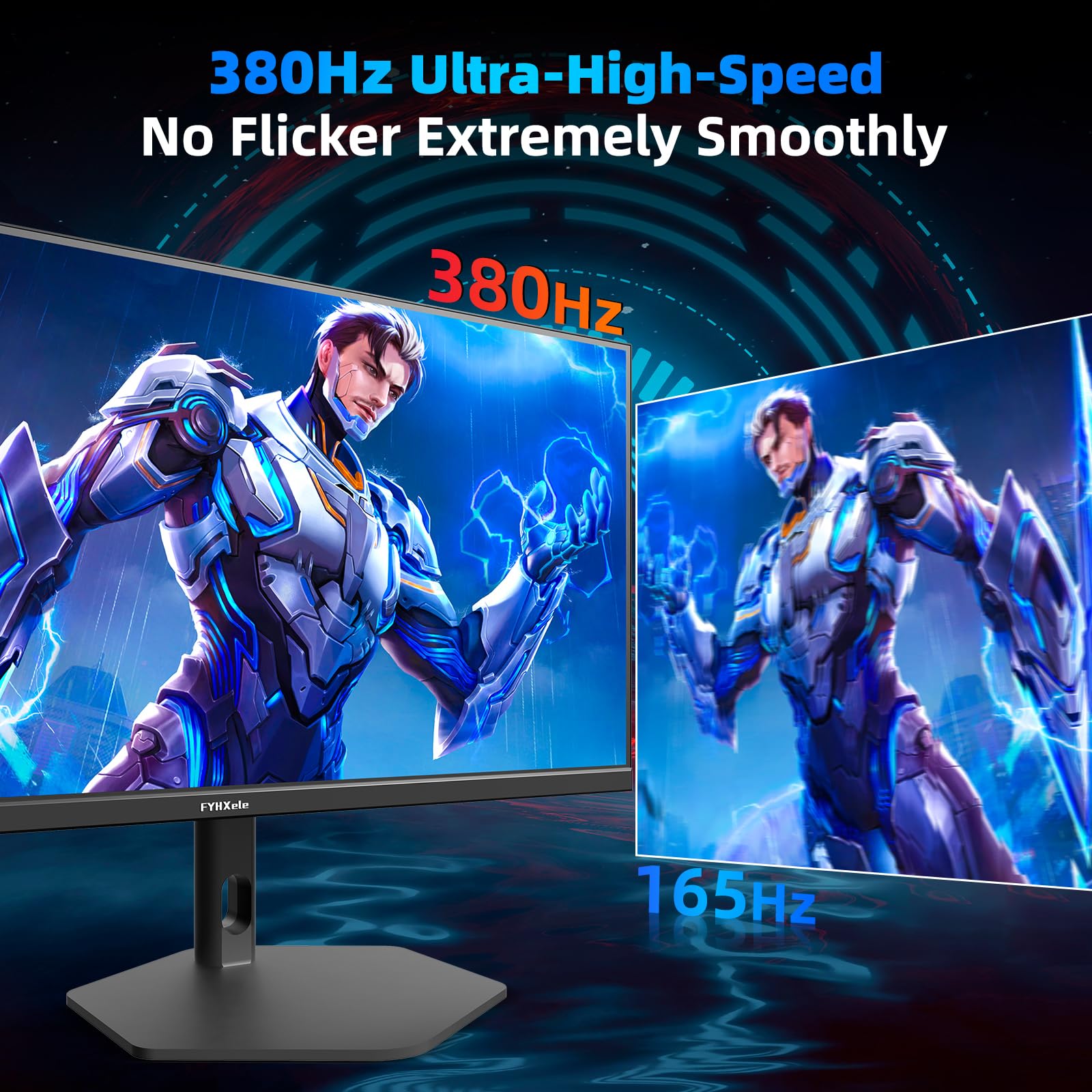 FYHXele Monitor para juegos de 27 pulgadas, 380Hz, FHD 1080P, 0.5 ms, sin marco, monitor de computadora ultra delgado, monitor vertical ajustable de altura/pivote/giratorio/inclinación, compatible con