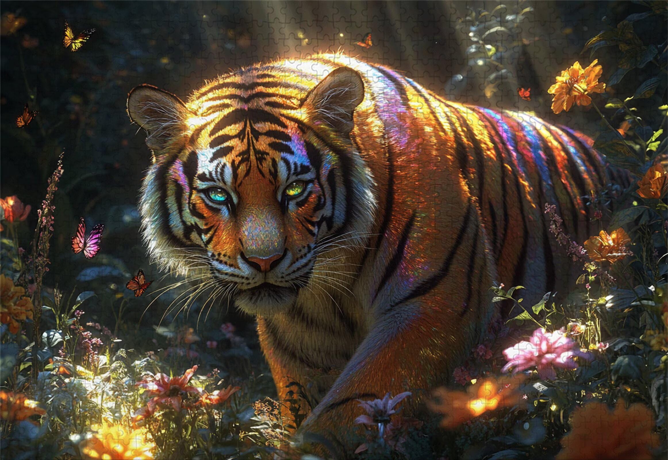 Puzzle 2000 Teile Erwachsene Tiger 100x70cm,2000pcs Klassische Puzzles Tier Anspruchsvoll Jigsaw Spielzeug Puzzlespiel Lernspiel Impossible Holzpuzzle Geeignet für alle Altersgruppen Geschenk P-912