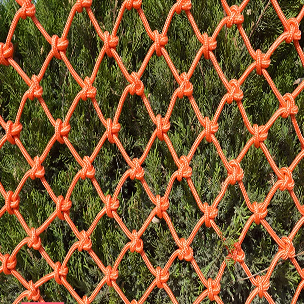 Nylon rope net Safety Net Fall Prevention Net Outdoor Decoration Net Safety Net Children's Stairs Balcony Fall Prevention Net Garden Playground Orange Decoration Net Restaurant Ceiling Net Pet Net(2x4