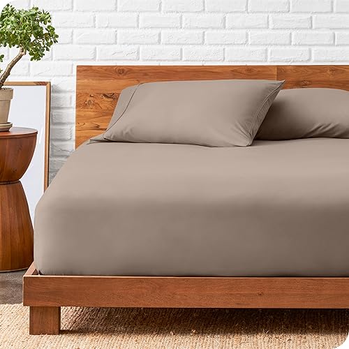 Bare Home - Juego de sábanas bajeras y fundas de almohada (microfibra ultra suave, resistente a las arrugas (doble, color pardo)