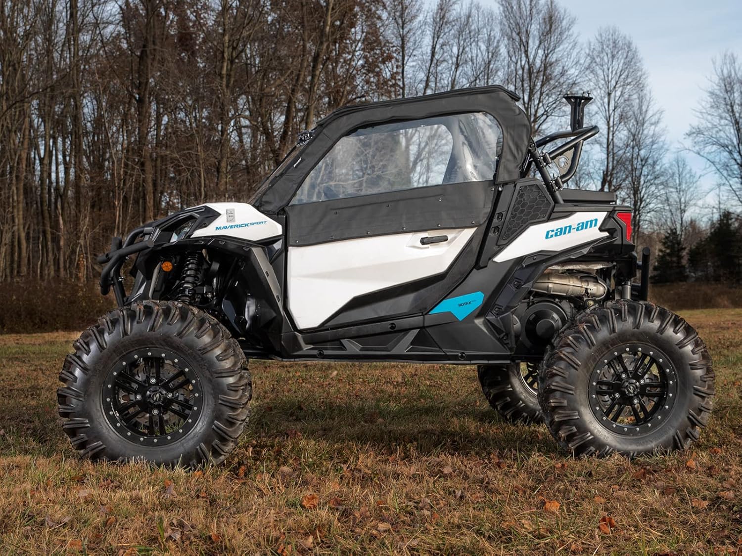 SuperATV Primal Soft Cab Enclosure Upper Doors for 2018+ Can-Am Maverick Trail 800/800 DPS / 1000/1000 DPS | Resistant to Water and Abrasions | Snaps Hold Windows Open for More Airflow |