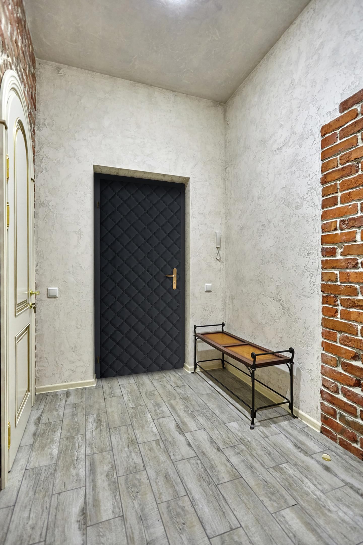 TapeOn - Imbottitura per porta fai da te - isolamento termico e acustico - Protezione dal freddo - Set premium 2 in 1 con accessori di montaggio - Nero - T3 KARO