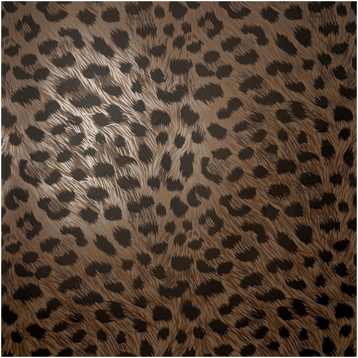 YöL Brown Animal Print Wallpaper Black Soft Fur Effect Spotted Pattern Textured Look Vinyl Wall Covering for Living Room Bedroom Hallway Feature Wall Modern Decor