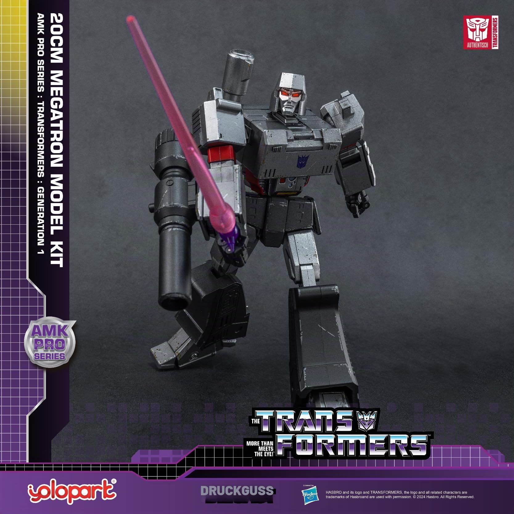 YOLOPARK Megatron Transformer Spielzeug Actionfigur | 20cm Transformers G1 Megatron Actionfigur mit verbesserter Bewaffnung, Transformers-Sammelspielzeug für 15 Jahre und älter