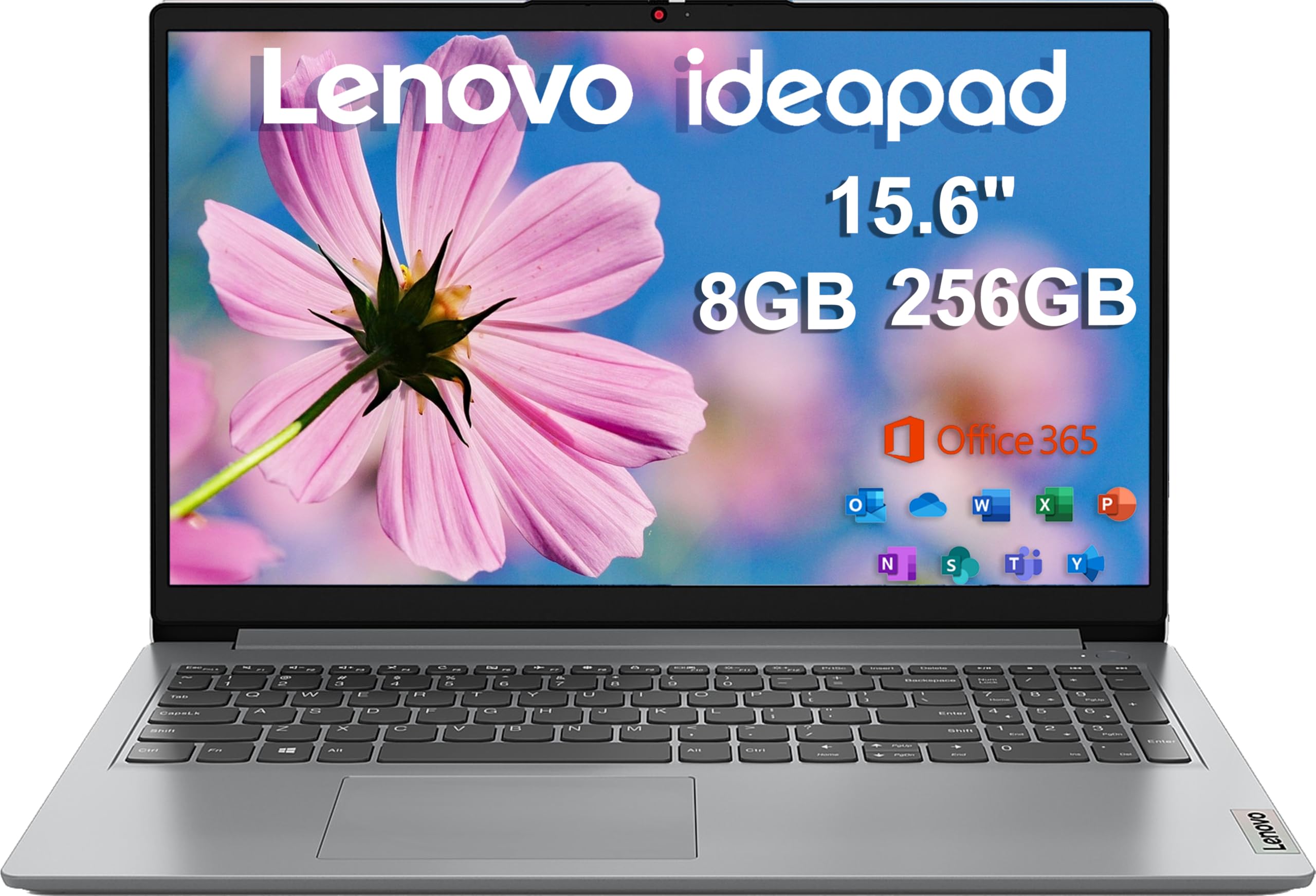 Lenovo IdeaPad 1i 15.6" HD Laptop (8GB, 256GB Storage (128GB SSD + 128GB eMMC), 1-Year Microsoft Office 365, Intel Celeron N4500) for Student, Home, Business, Numeric Keypad, Wi-Fi 6, Win 11 Home in S