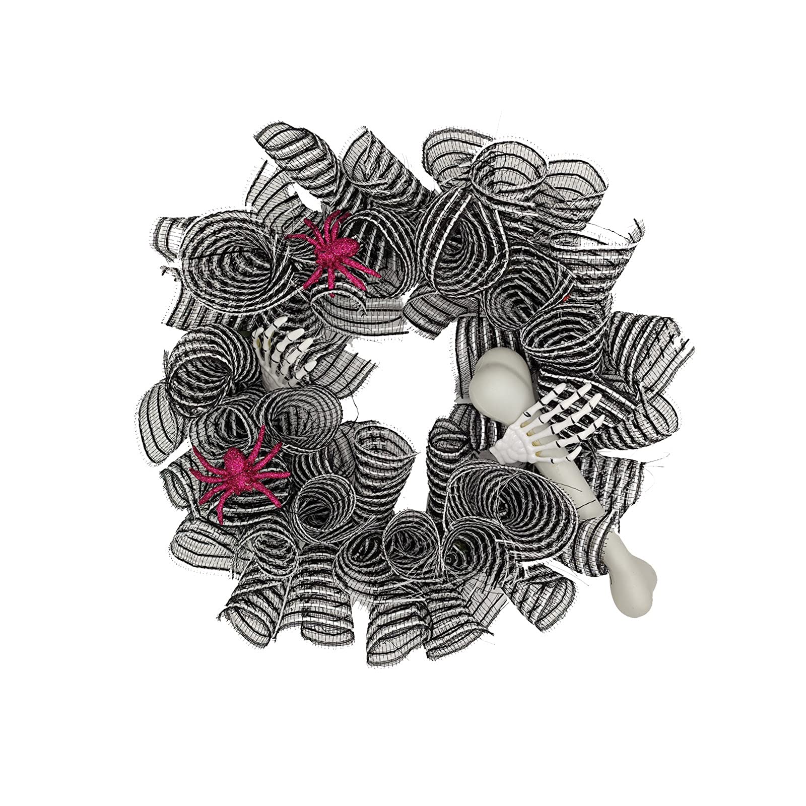 Couronne d'Halloween pendentif decoration interieure lumineuse en dentelle naturelle