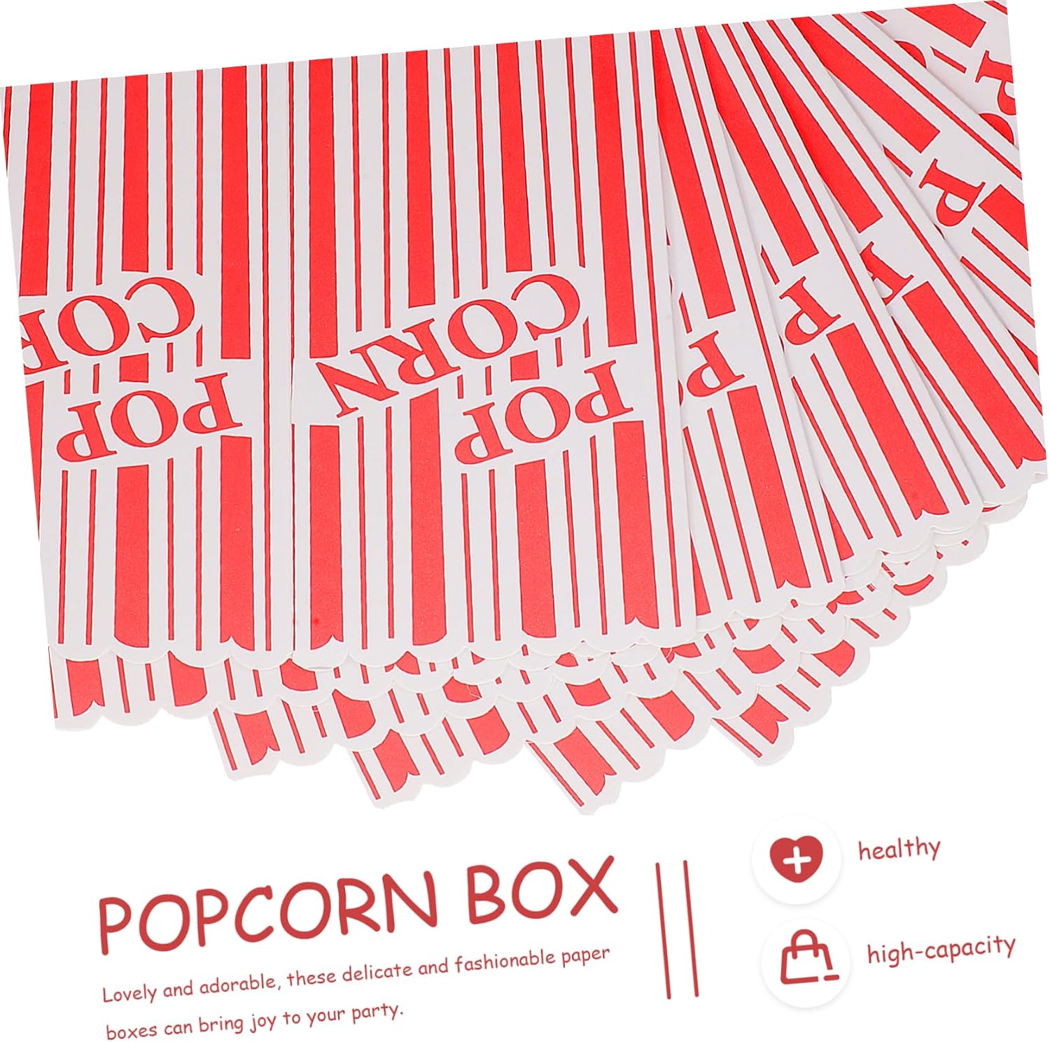 Sosoport 6 Pack Popcorn Paper Box Containers, 3.7x7.8 Inch Striped image 5