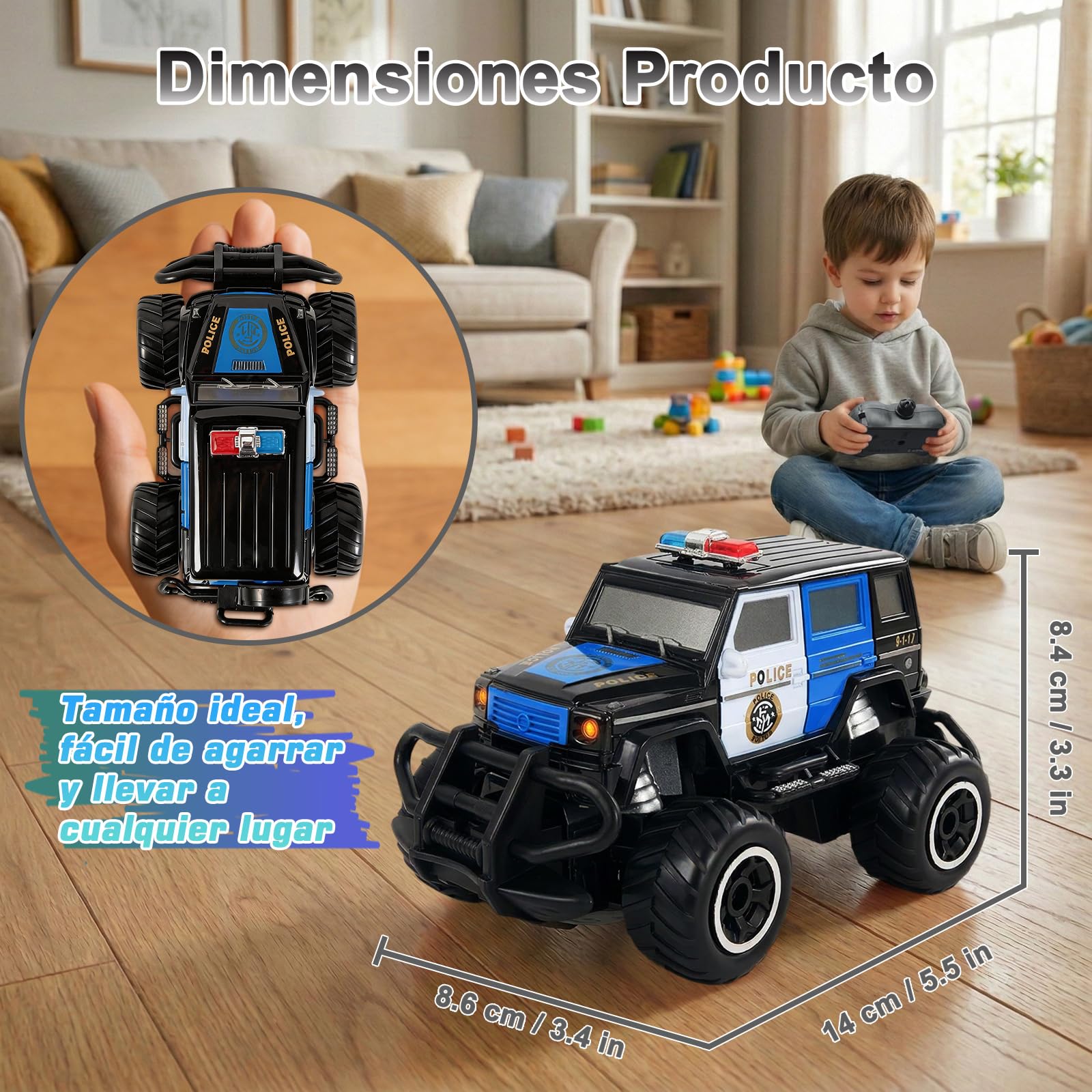 Pup Go Coche Teledirigido para Niños 3+ Años, Niños, Rápido RC Coche de Juguete, Coche Radiocontrol Coche de Policía Niña, Radio Control de Coches Juegos Regalos Cumpleaños