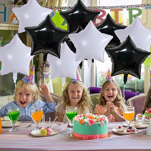 Miniatura 116 de KALOR Globos de Mylar de estrella rosa intenso de 18 pulgadas, 10 globos de helio en forma de estrella para bodas, baby shower, decoraciones de Rosa