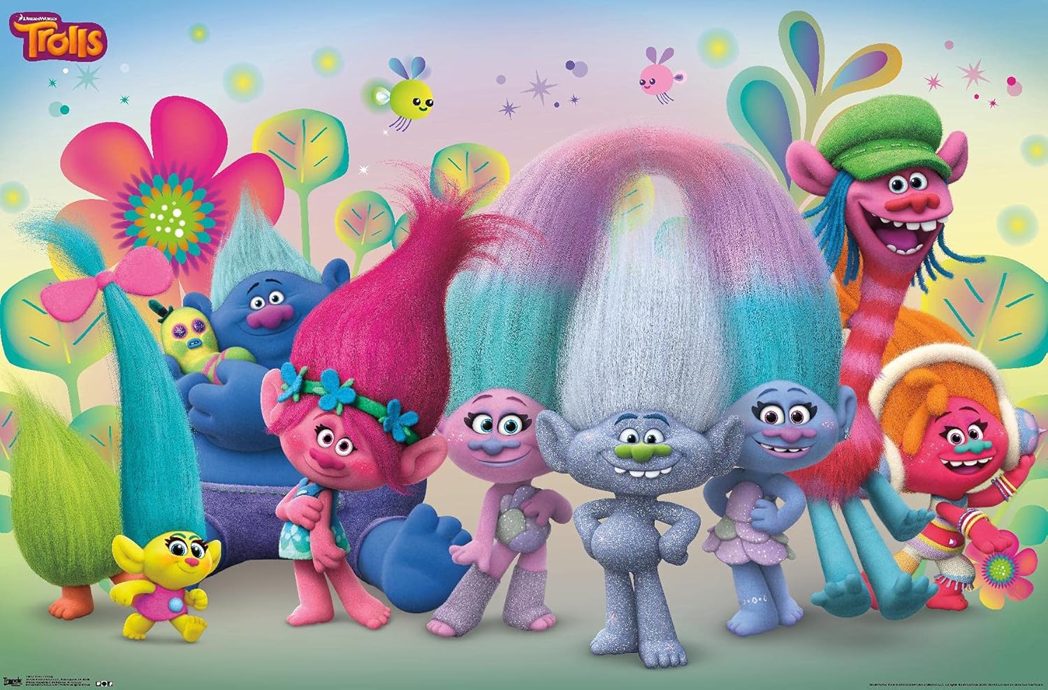 Trends International DreamWorks Trolls - Group Wall Poster, 22.375" x 34", Premium Unframed Version