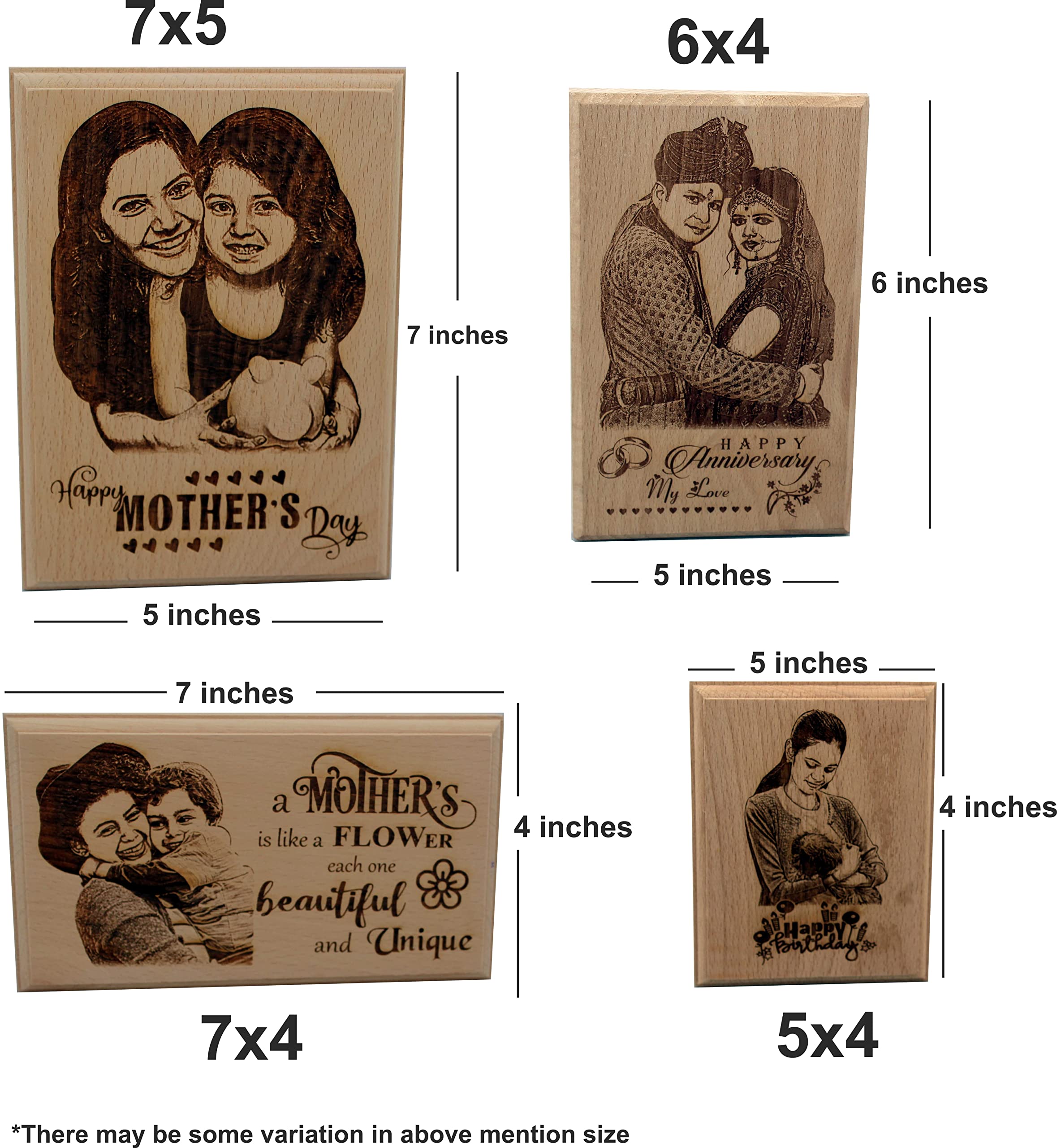 Giftanna Marriage Wedding Anniversary Gift Idea Personalized Engraved Photo Frame For Parents | Wife | Husband | Just Married - 7x5 2