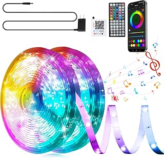 Led Lights for Bedroom 200ft RGB Led Strip Lights Music Sync Color Changing ,DIY Led Light Strip with Remote, App Control, Fancy Led Tap Light for Gaming Accessories, Party Room Decor (2*100ft)