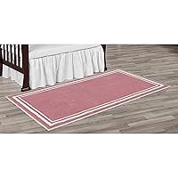 Vista 2 de Evolur Home - Alfombra para cuarto de bebé, 55 x 31.5 pulgadas, color rosa rosa con borde blanco