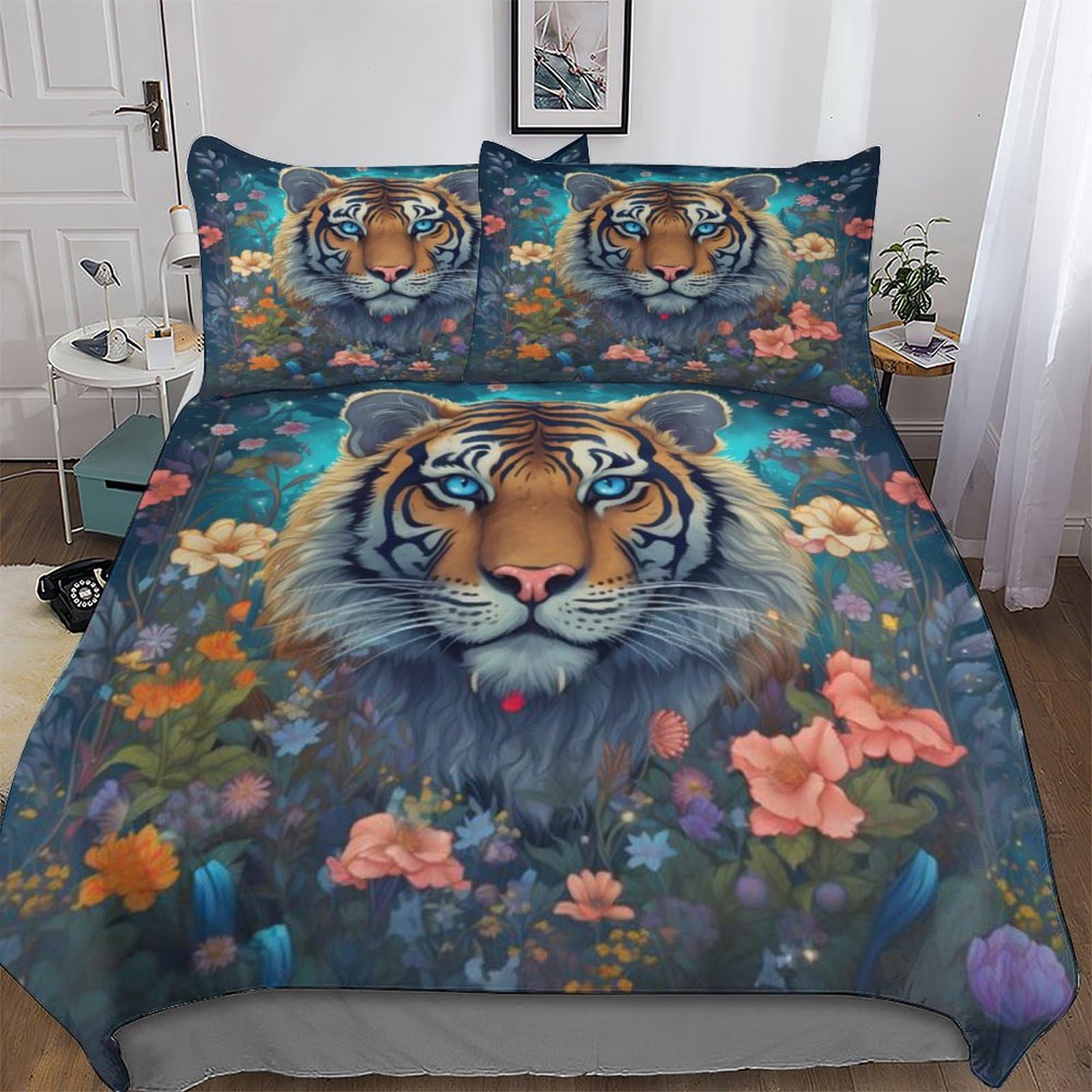 Housse de couette tigre pour lit king : fini les draps rêches qui perturbent le sommeil