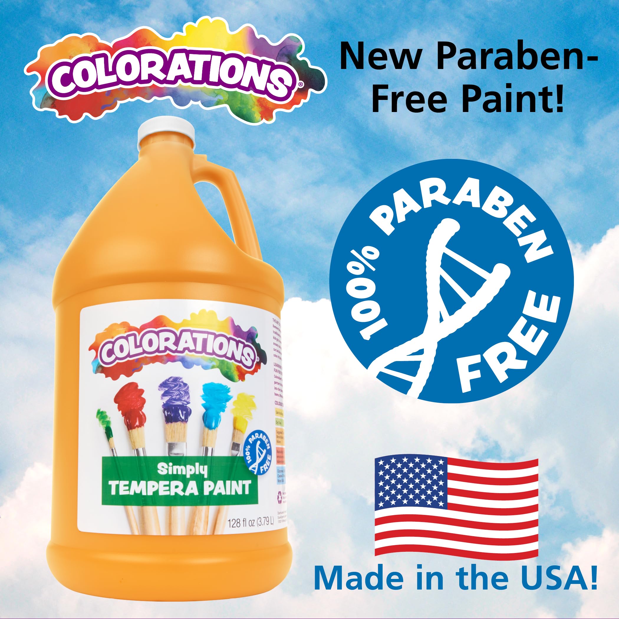 Colorations Peinture tempera lavable sans paraben pour enfants – 3,8 l Marron vif, non toxique et fabriquée aux États-Unis