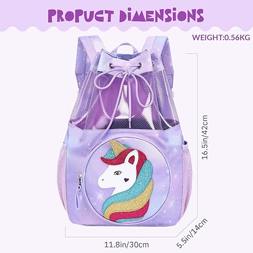 Vista 5 de mygreen Mochila con cordón para gimnasio, bolsa de cincha para natación, playa, deportes, impermeable para niños for Swim, Beach, Sports