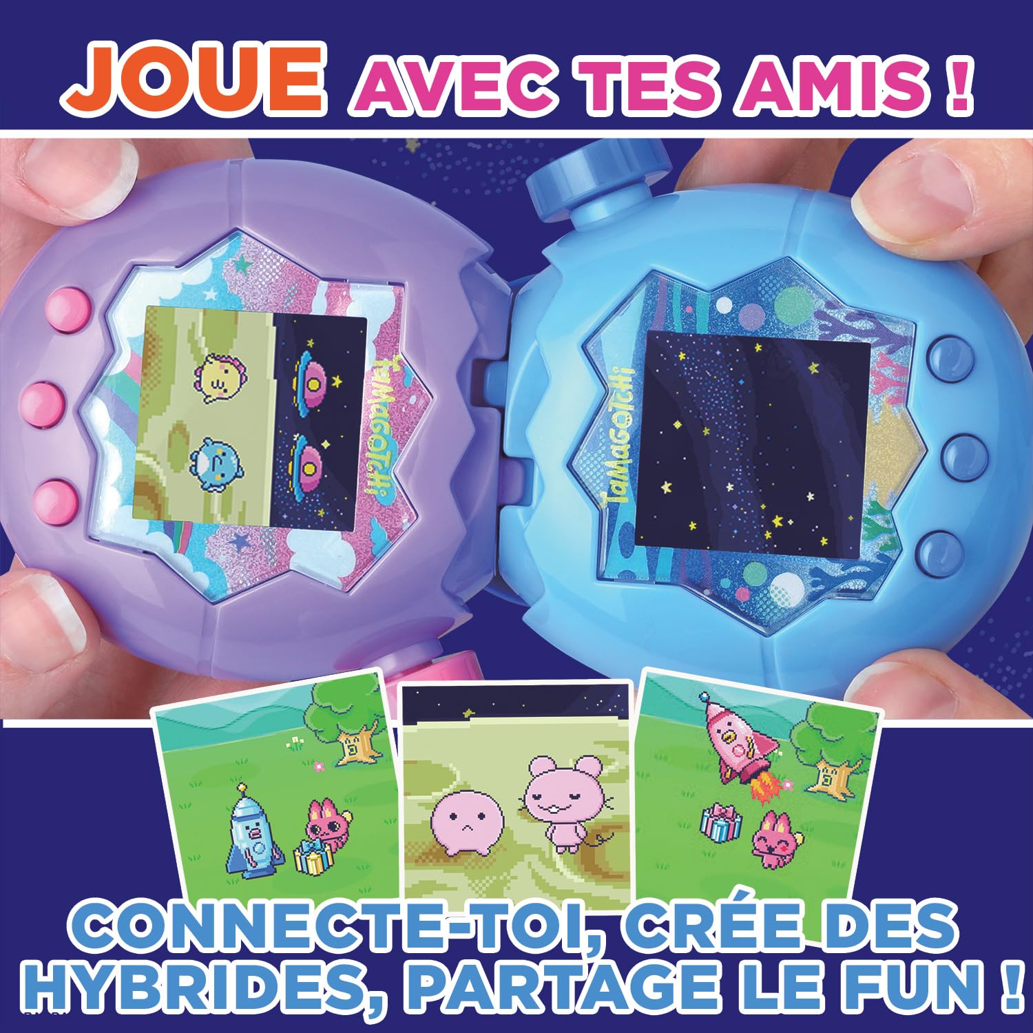 Bandai - Tamagotchi Paradise Ciel - Animal Virtuel à élever - Tamagotchi avec molette de Zoom - Jouet Interactif en français - Modèle Ciel Violet et Rose - Jouet Enfant 6 Ans et + - 43423 - 4