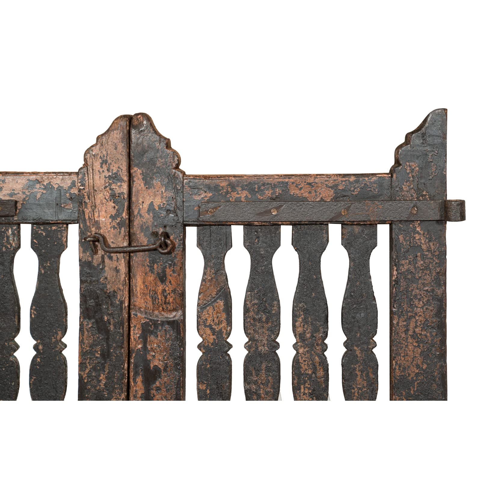 Biscottini Cancelletto in Legno per Esterno 112x4x100 cm | Cancello Giardino con Doppia Anta | Cancelletto Giardino Esterno Vintage restaurato