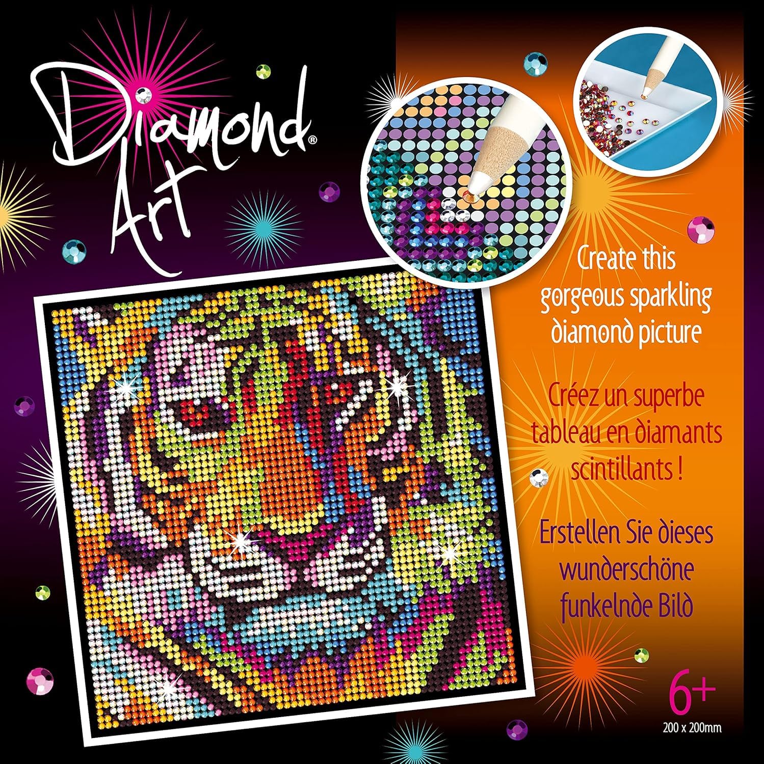 Art Diamond Tigre canevas haute définition mosaïque strass Premium
