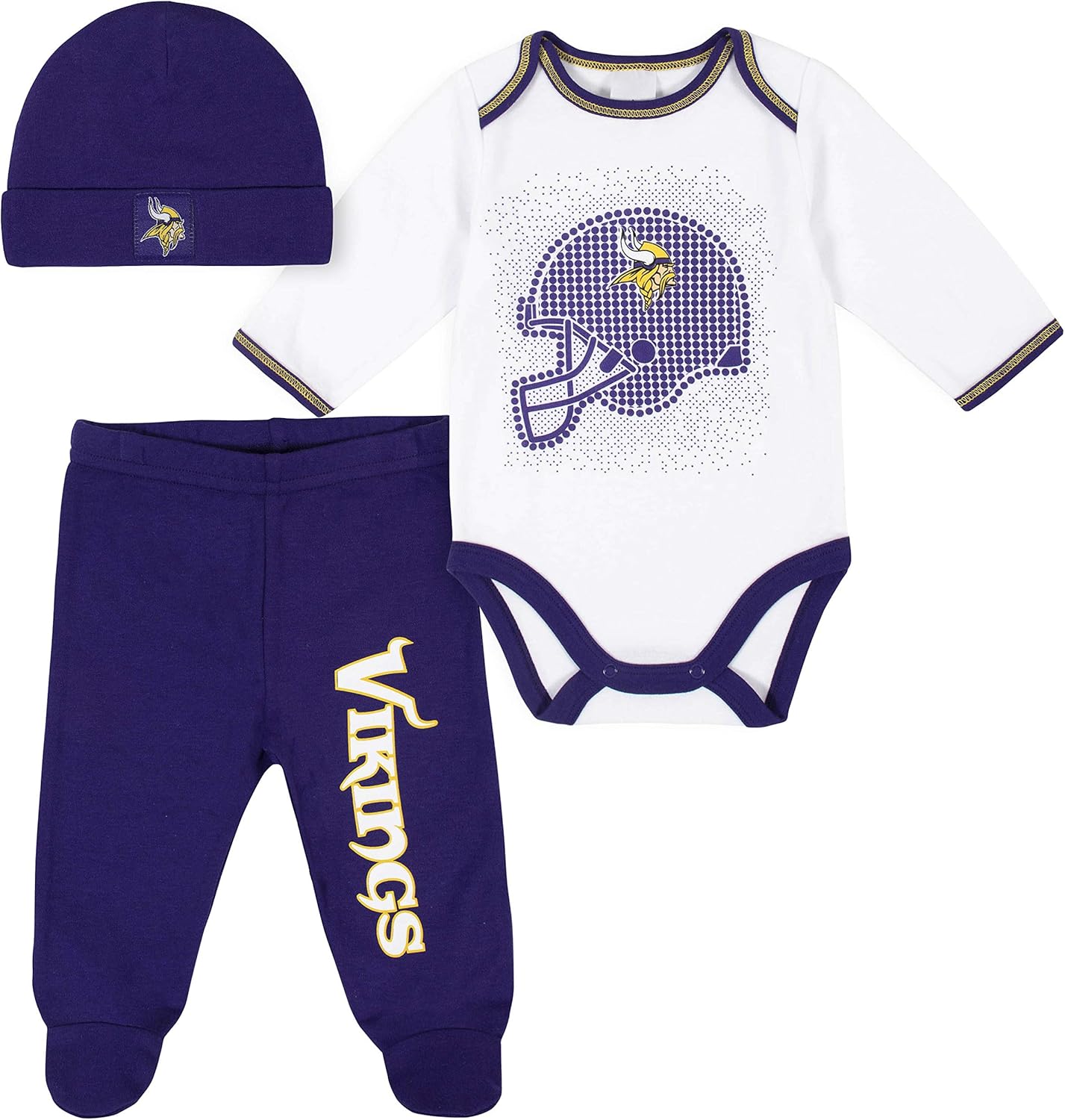 NFL Boys 3 Pack Bodysuit Footed Pant and Cap Registry Gift Set : Sports & Outdoors