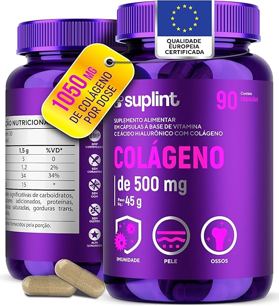 Suplemento Colágeno Hidrolisado com Ácido Hialurônico 60 Cápsulas - Suplementos para Articulações