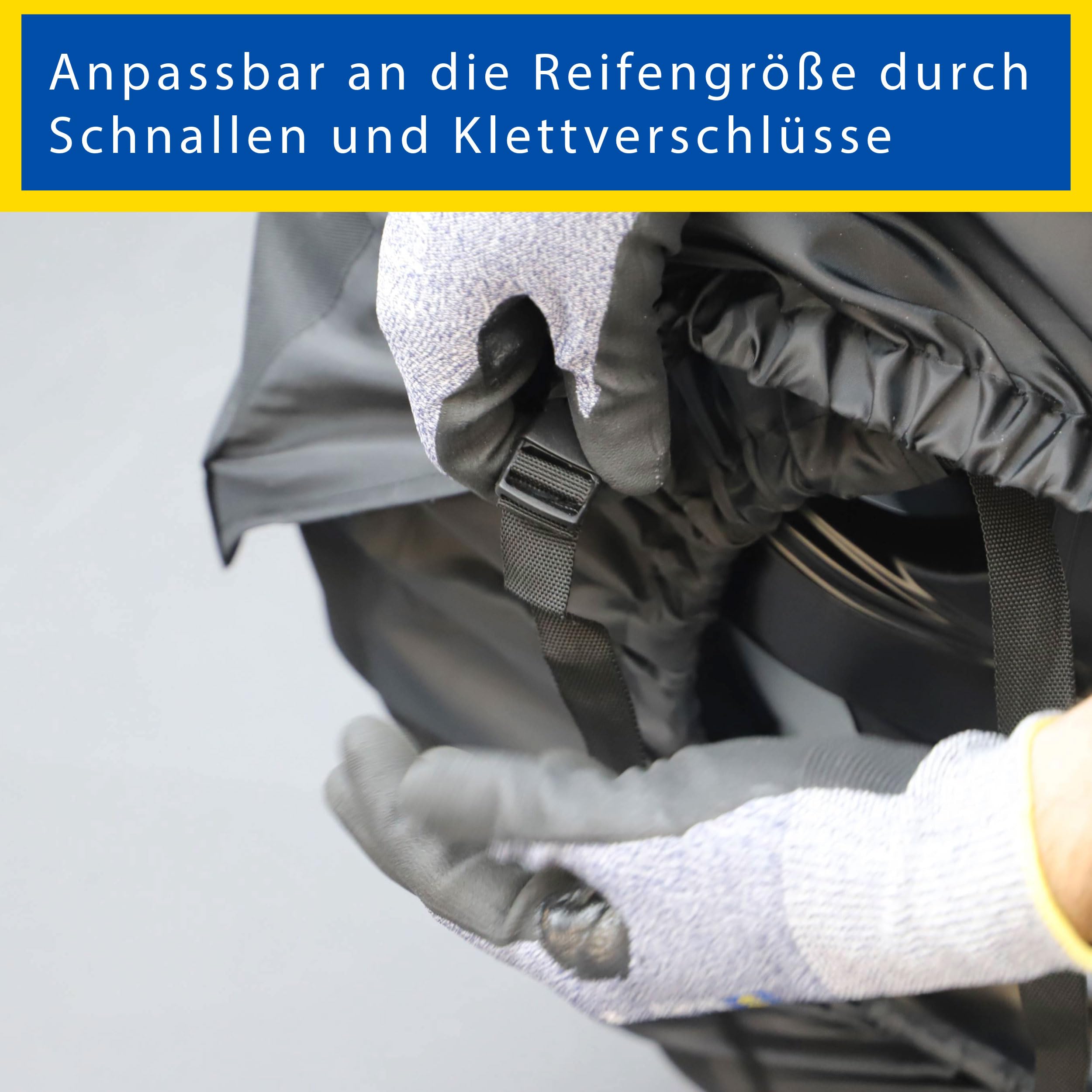 GOODYEAR Reifentaschen aus 600D Polyester zum Transport, Lagerung von Reifen, UV Schutz, wasserabweisend schwarz Set 4-teilig