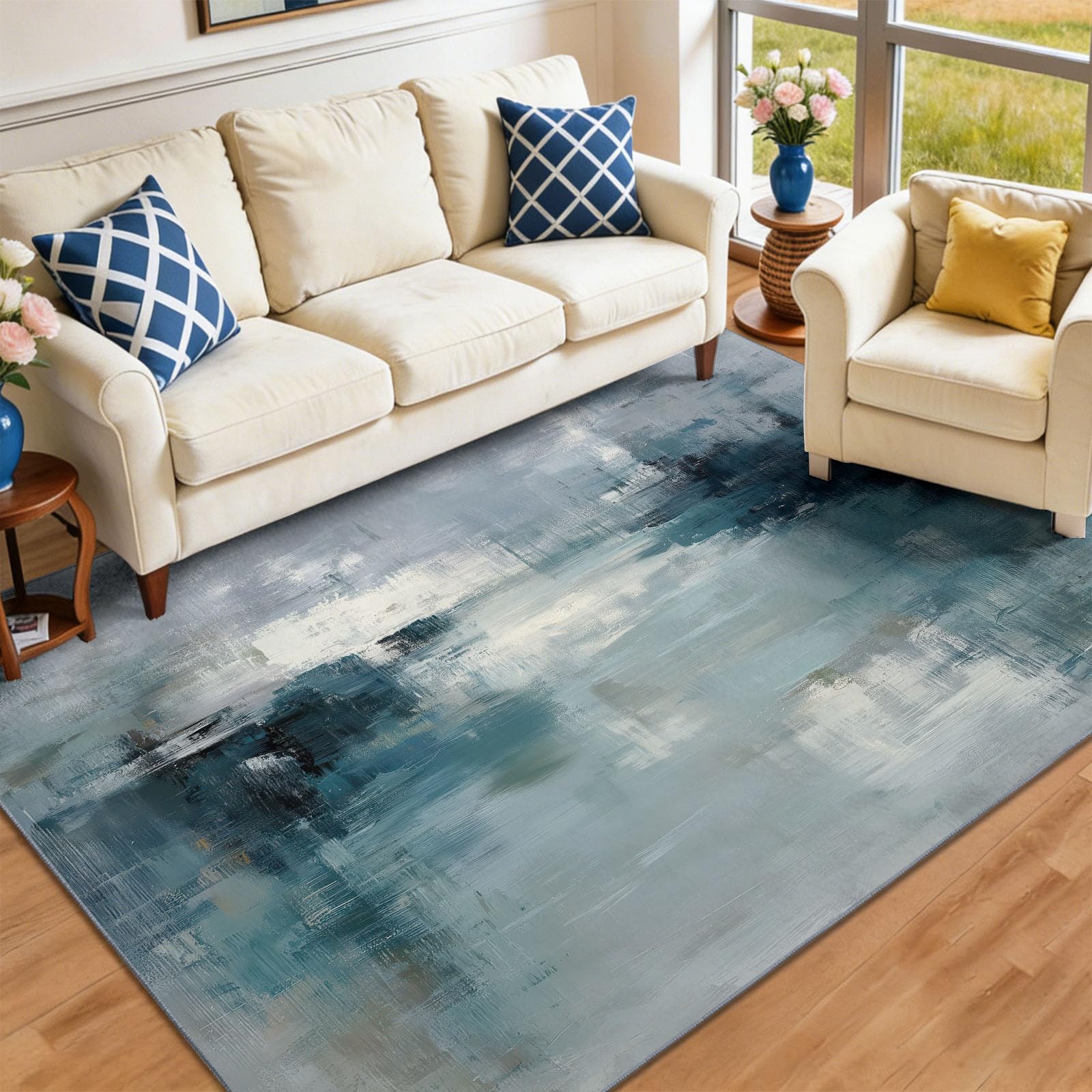 Modern Minimalistisch Polyester Wohnzimmer Teppich 120 x 180 cm