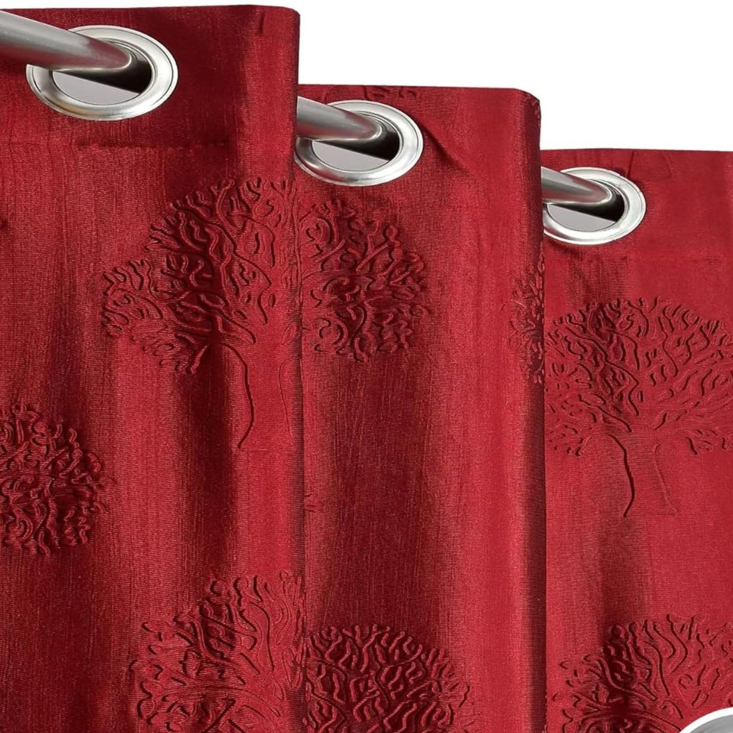 jd-fab Polyester Tree Punch Light Filtering Door Curtains for Living Room Bedroom, 8 feet Long, Maroon, Set of 1 (B08W519W11) Amazon Price History, Amazon Price Tracker