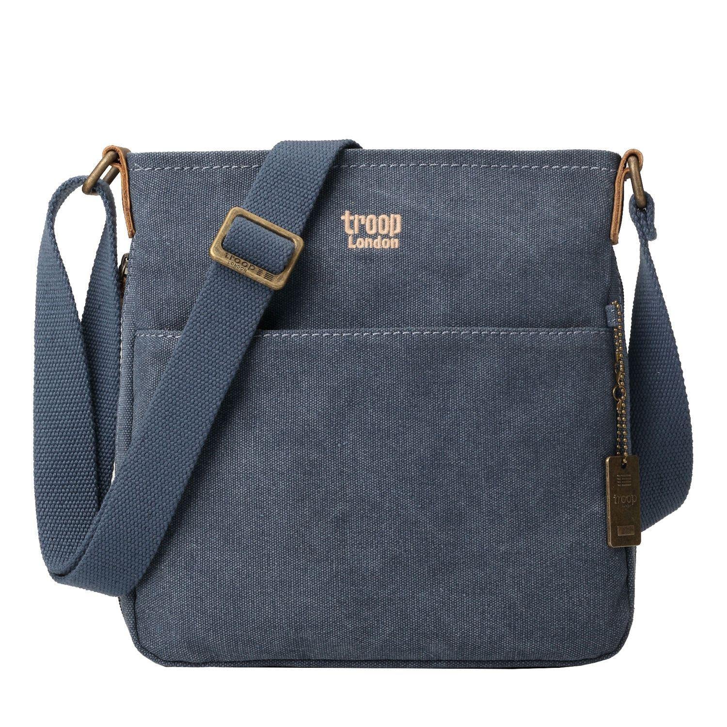 TRP0237 Troop London Classic Canvas Across Body Bag - Blue