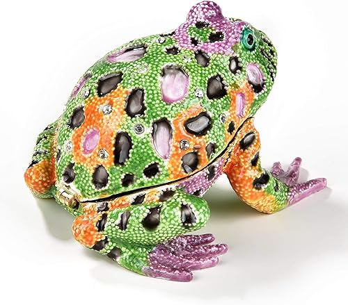 Miniatura 3 de KALIFANO - Joyero decorativo para mujer con cristales Swarovski y piedras preciosas en forma de lagartos hecho a mano para almacenamiento y