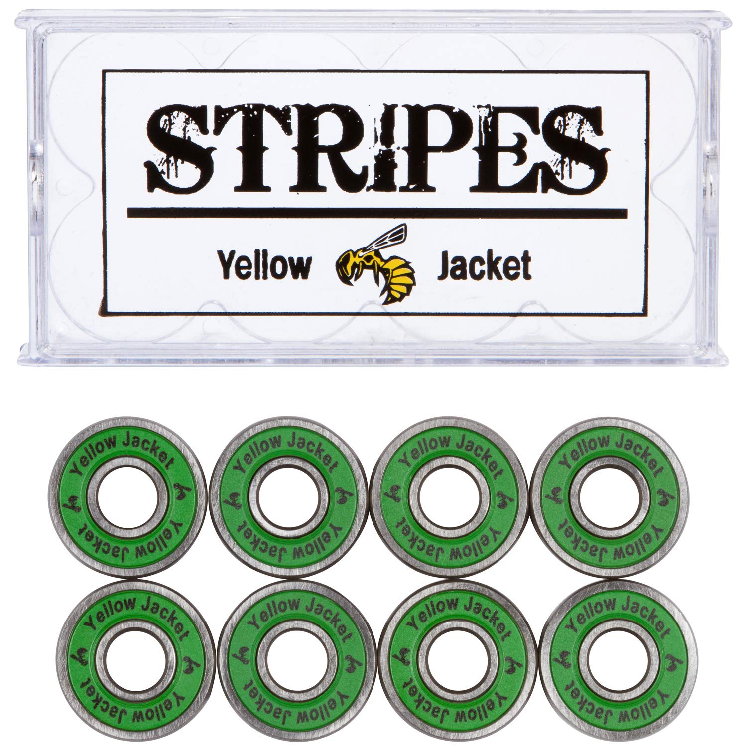 Yellow Jacket Premium Skateboard Bearings, Pro Longboard Bearings, 608, ABEC 9, Jungle Green (Pack of 8) — image 1