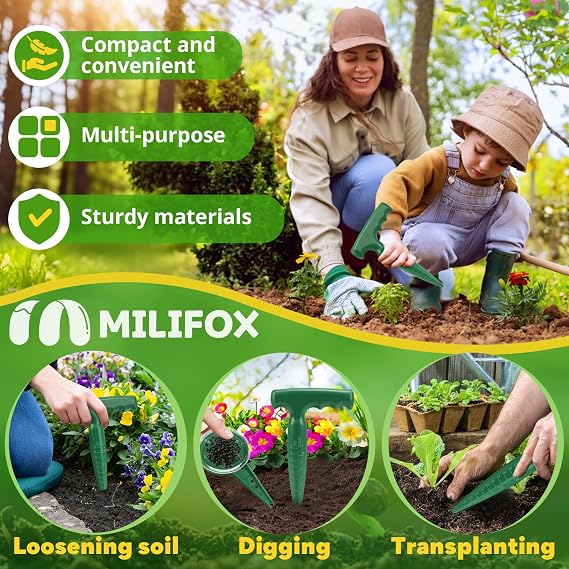 Planter Planting Dibber,Bulb Planter Tool Plastic with Measurement Scale for Accurate Planting,Suitable Hand Dibber for Family,Gardener,1 Pack Dark Green