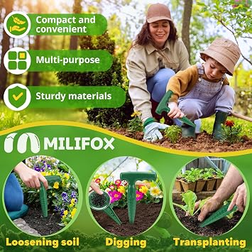 Planter Planting Dibber,Bulb Planter Tool Plastic with Measurement Scale for Accurate Planting,Suitable Hand Dibber for Family,Gardener,1 Pack Dark Green