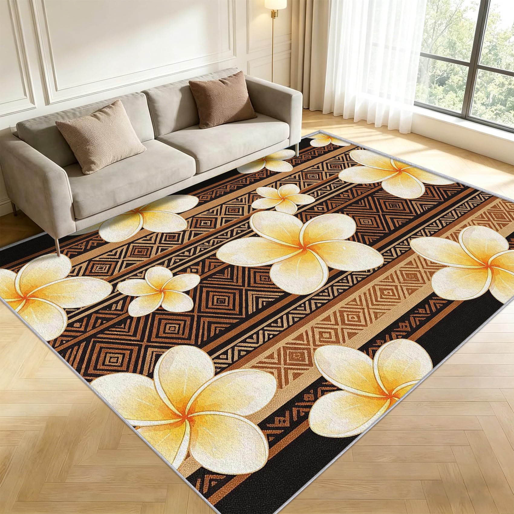 Tapis Salon 160x230cm Géométrie Exotique Impression HD 3D