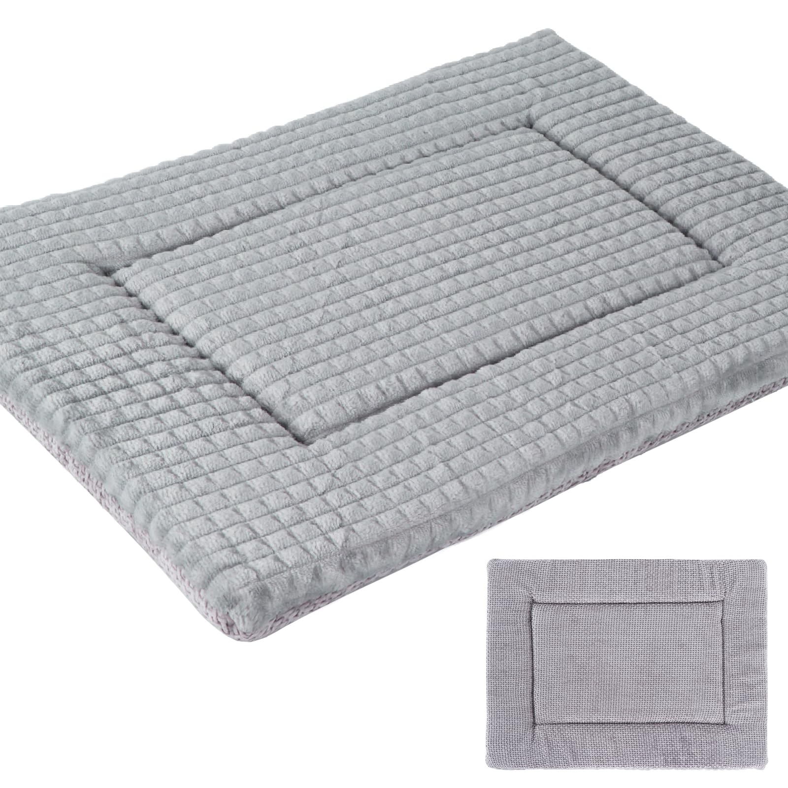 Vejaoo Dog Bed, Dog Crate Pad, Reversible Washable Cushion, Soft Plush Puppy Mat