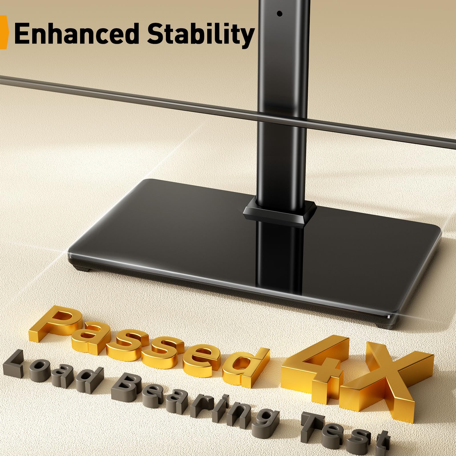 PERLEGEAR Universal TV Stand for 24-60 inch TVs up to 45kg, Swivel Height Adjustable Table Top TV Stands, TV Mount Stand with Tempered Glass Base, Pedestal TV Stand with Bracket Max VESA 400x400mm — view 5
