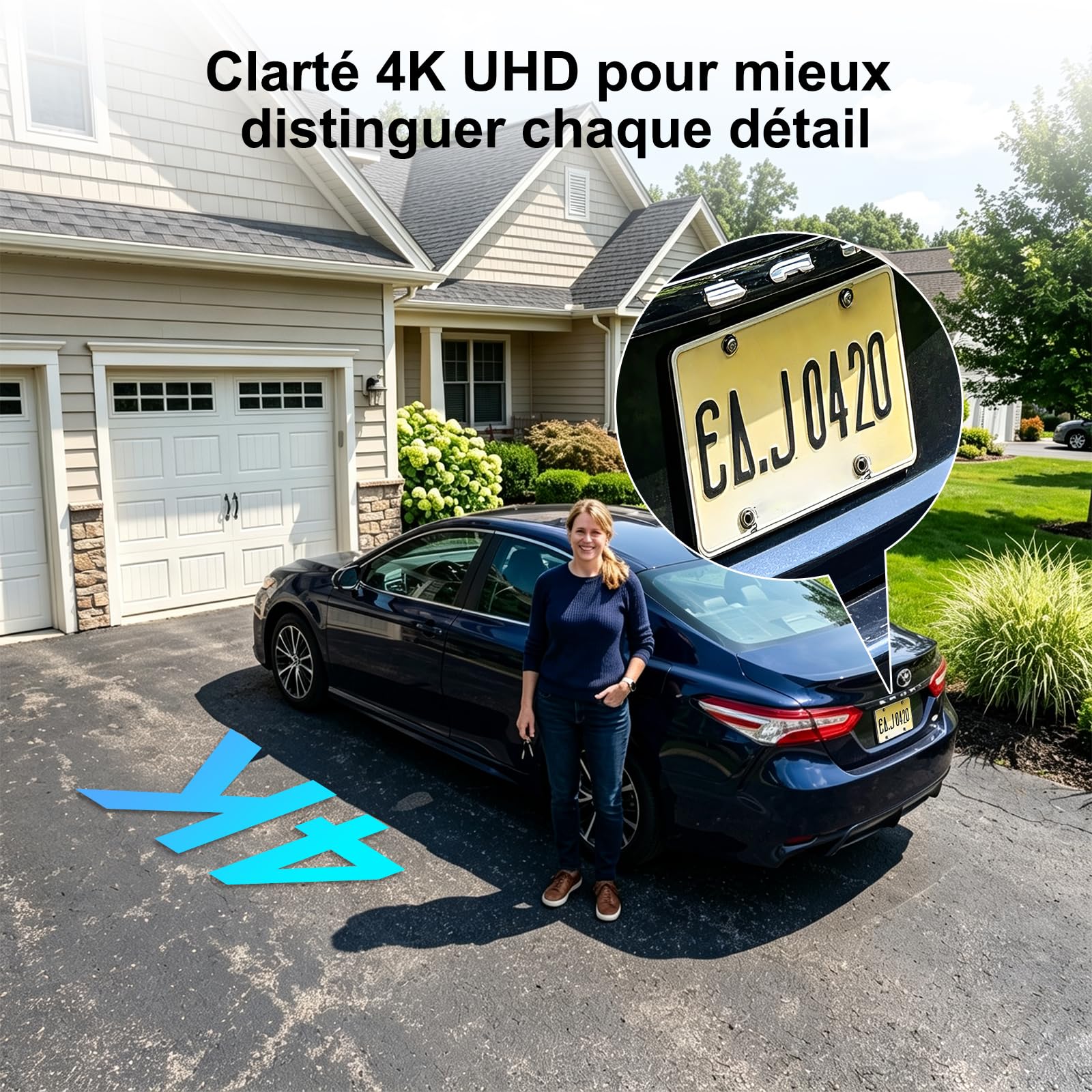 4K Camera Surveillance WiFi Exterieure sans Fil,Kit de 4 Caméras Extérieur Solaires avec Home Station,sans Abonnement,360° PTZ,Suivi Automatique,Vision Nocturne,2,4/5 GHz,IP66